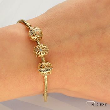 Złota zawieszka charms do bransoletki typu Pandora serca z cyrkonią ZA 5763ZA 57631.jpg